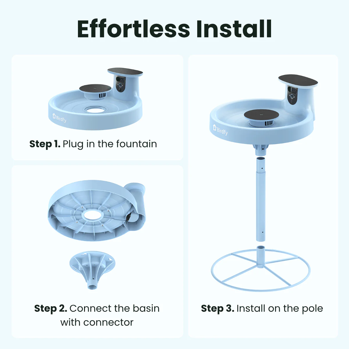 Birdfy Bath Pro - Solar-Powered Smart Birdbath with Fountain - Image 11