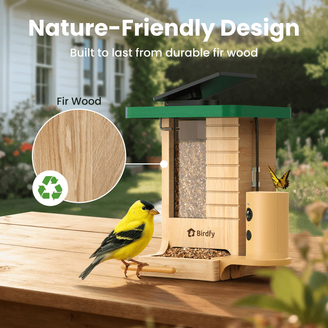 Birdfy Feeder Wood - Wooden Smart Bird Feeder with Camera - Image 8