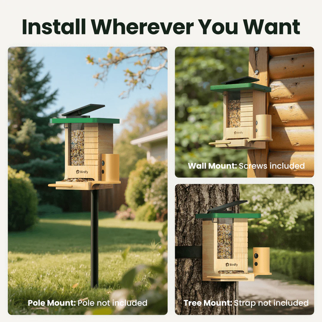 Birdfy Feeder Wood - Wooden Smart Bird Feeder with Camera - Image 9